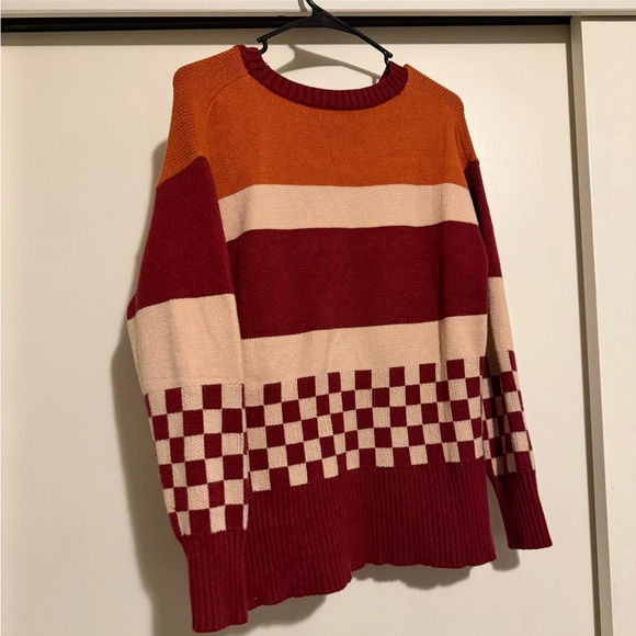 Colorblock Checkerboard Sweater - Picture 5 of 5